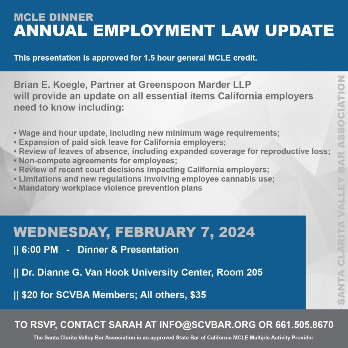 Annual Employment Law Update